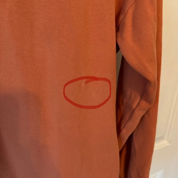 Elegantees Orange Women’s Hooded Sweater Tunic 100% Cotton Size Small - Picture 7 of 14